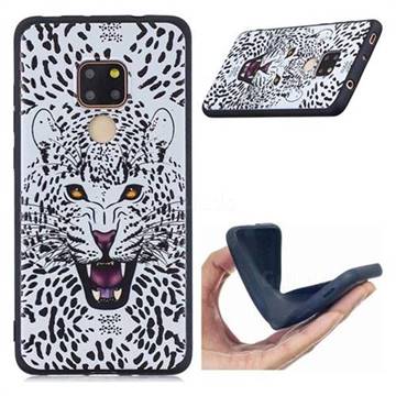 Snow Leopard 3D Embossed Relief Black Soft Back Cover for Huawei Mate 20