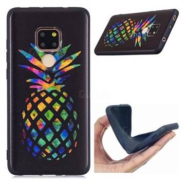 Colorful Pineapple 3D Embossed Relief Black Soft Back Cover for Huawei Mate 20