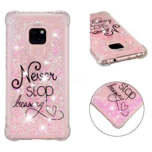 Never Stop Dreaming Dynamic Liquid Glitter Sand Quicksand Star TPU Case for Huawei Mate 20