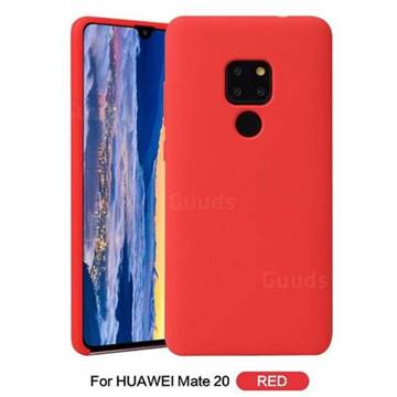 Howmak Slim Liquid Silicone Rubber Shockproof Phone Case Cover for Huawei Mate 20 - Red