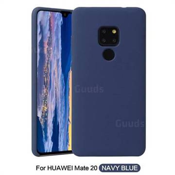 Howmak Slim Liquid Silicone Rubber Shockproof Phone Case Cover for Huawei Mate 20 - Midnight Blue
