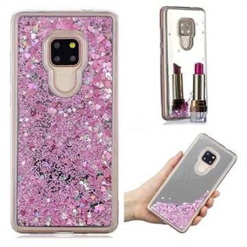 Glitter Sand Mirror Quicksand Dynamic Liquid Star TPU Case for Huawei Mate 20 - Cherry Pink
