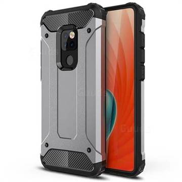 King Kong Armor Premium Shockproof Dual Layer Rugged Hard Cover for Huawei Mate 20 - Silver Grey