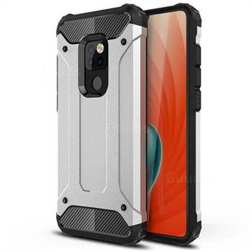 King Kong Armor Premium Shockproof Dual Layer Rugged Hard Cover for Huawei Mate 20 - Technology Silver
