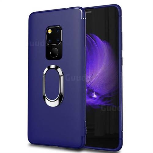 Anti-fall Invisible 360 Rotating Ring Grip Holder Kickstand Phone Cover for Huawei Mate 20 - Blue