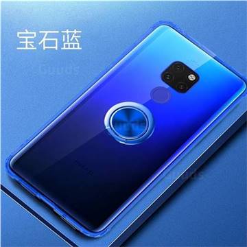 Anti-fall Invisible Press Bounce Ring Holder Phone Cover for Huawei Mate 20 - Sapphire Blue