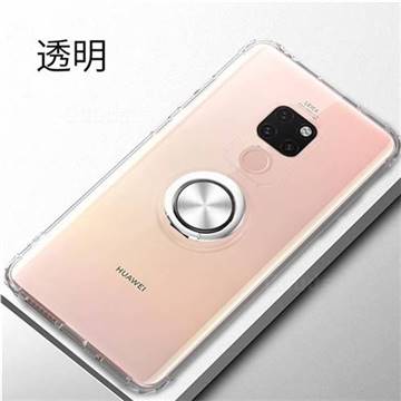 Anti-fall Invisible Press Bounce Ring Holder Phone Cover for Huawei Mate 20 - Transparent