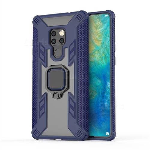 Predator Armor Metal Ring Grip Shockproof Dual Layer Rugged Hard Cover for Huawei Mate 20 - Blue