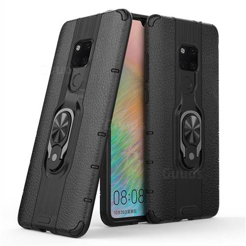 Alita Battle Angel Armor Metal Ring Grip Shockproof Dual Layer Rugged Hard Cover for Huawei Mate 20 - Black