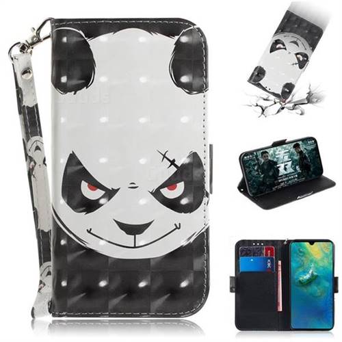 Angry Bear 3D Painted Leather Wallet Phone Case for Huawei Mate 20