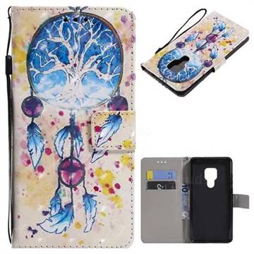 Blue Dream Catcher 3D Painted Leather Wallet Case for Huawei Mate 20