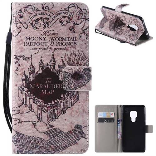 Castle The Marauders Map PU Leather Wallet Case for Huawei Mate 20