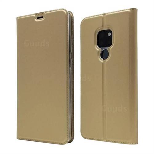 Ultra Slim Card Magnetic Automatic Suction Leather Wallet Case for Huawei Mate 20 - Champagne