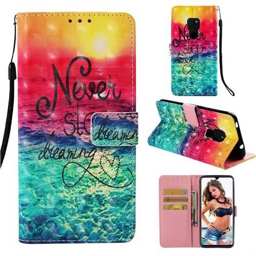 Colorful Dream Catcher 3D Painted Leather Wallet Case for Huawei Mate 20