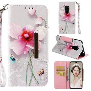 Pearl Flower Big Metal Buckle PU Leather Wallet Phone Case for Huawei Mate 20