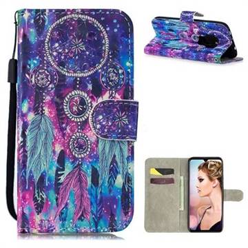Star Wind Chimes 3D Painted Leather Wallet Phone Case for Huawei Mate 20