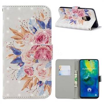Rose Flowers 3D Painted Leather Phone Wallet Case for Huawei Mate 20