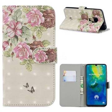 Beauty Rose 3D Painted Leather Phone Wallet Case for Huawei Mate 20