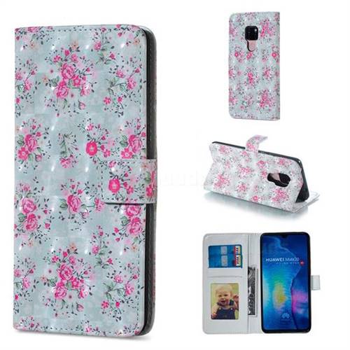 Roses Flower 3D Painted Leather Phone Wallet Case for Huawei Mate 20