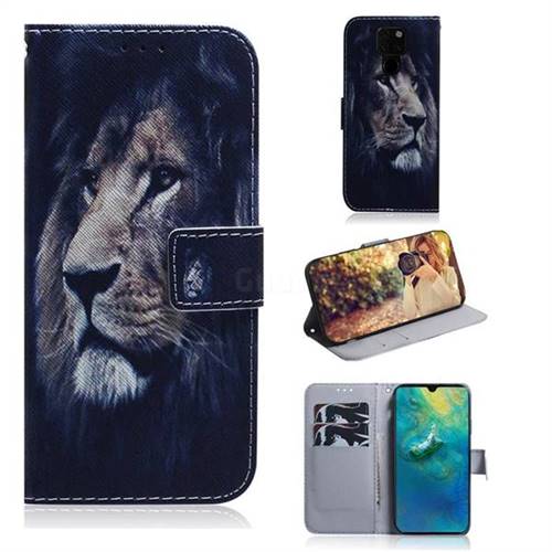 Lion Face PU Leather Wallet Case for Huawei Mate 20