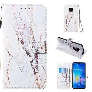 White Marble Smooth Leather Phone Wallet Case for Huawei Mate 20