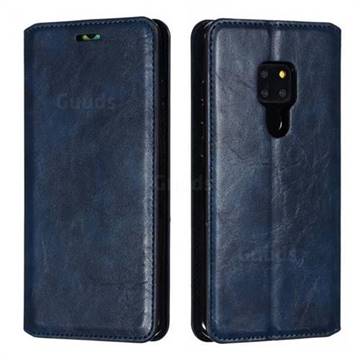 Retro Slim Magnetic Crazy Horse PU Leather Wallet Case for Huawei Mate 20 - Blue