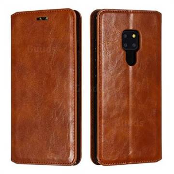 Retro Slim Magnetic Crazy Horse PU Leather Wallet Case for Huawei Mate 20 - Brown