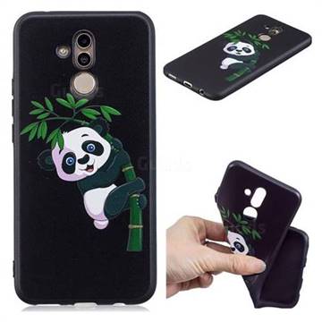 Bamboo Panda 3D Embossed Relief Black Soft Back Cover for Huawei Mate 20 Lite