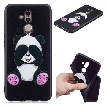 Lovely Panda 3D Embossed Relief Black Soft Back Cover for Huawei Mate 20 Lite