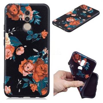 Safflower 3D Embossed Relief Black Soft Back Cover for Huawei Mate 20 Lite
