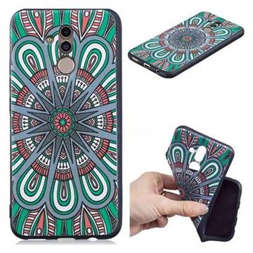 Mandala 3D Embossed Relief Black Soft Back Cover for Huawei Mate 20 Lite