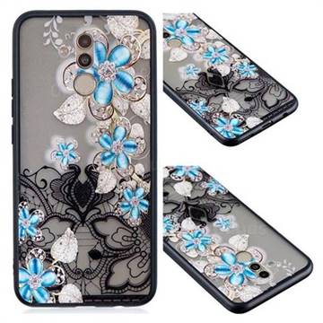 Lilac Lace Diamond Flower Soft TPU Back Cover for Huawei Mate 20 Lite