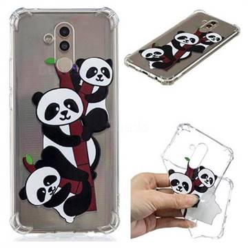 Three Pandas Anti-fall Clear Varnish Soft TPU Back Cover for Huawei Mate 20 Lite