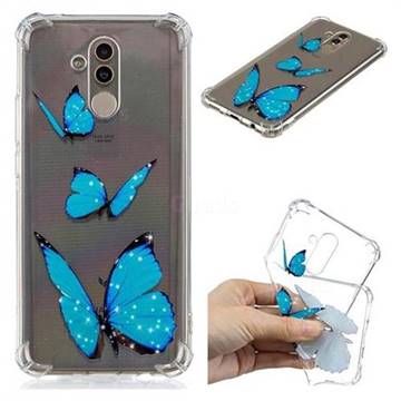 Blue butterfly Anti-fall Clear Varnish Soft TPU Back Cover for Huawei Mate 20 Lite