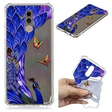Peacock Butterfly Anti-fall Clear Varnish Soft TPU Back Cover for Huawei Mate 20 Lite
