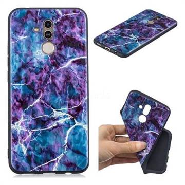 Marble 3D Embossed Relief Black TPU Cell Phone Back Cover for Huawei Mate 20 Lite