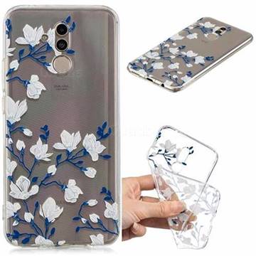 Magnolia Flower Clear Varnish Soft Phone Back Cover for Huawei Mate 20 Lite