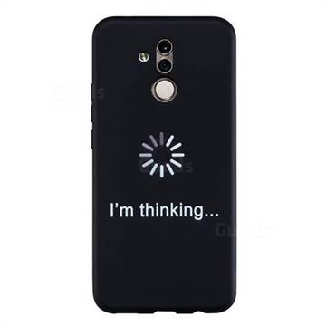 Thinking Stick Figure Matte Black TPU Phone Cover for Huawei Mate 20 Lite
