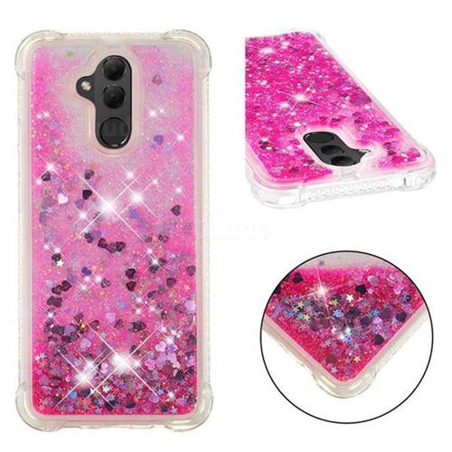 Dynamic Liquid Glitter Sand Quicksand TPU Case for Huawei Mate 20 Lite - Pink Love Heart