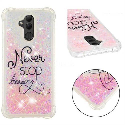 Never Stop Dreaming Dynamic Liquid Glitter Sand Quicksand Star TPU Case for Huawei Mate 20 Lite