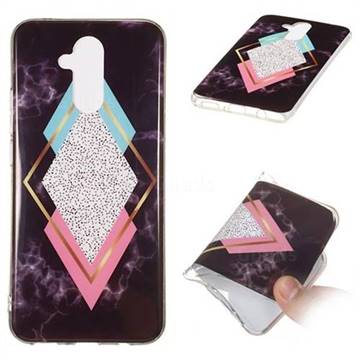Black Diamond Soft TPU Marble Pattern Phone Case for Huawei Mate 20 Lite
