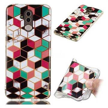 Three-dimensional Square Soft TPU Marble Pattern Phone Case for Huawei Mate 20 Lite
