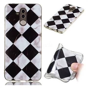 Black and White Matching Soft TPU Marble Pattern Phone Case for Huawei Mate 20 Lite