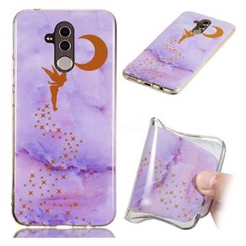 Elf Purple Soft TPU Marble Pattern Phone Case for Huawei Mate 20 Lite