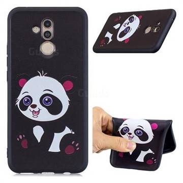 Cute Pink Panda 3D Embossed Relief Black Soft Phone Back Cover for Huawei Mate 20 Lite