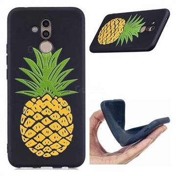 Big Pineapple 3D Embossed Relief Black Soft Back Cover for Huawei Mate 20 Lite