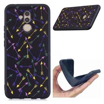 Colorful Arrows 3D Embossed Relief Black Soft Back Cover for Huawei Mate 20 Lite