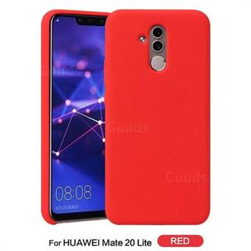 Howmak Slim Liquid Silicone Rubber Shockproof Phone Case Cover for Huawei Mate 20 Lite - Red