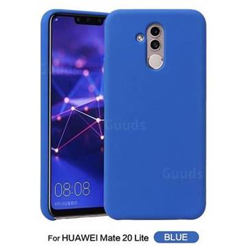 Howmak Slim Liquid Silicone Rubber Shockproof Phone Case Cover for Huawei Mate 20 Lite - Sky Blue