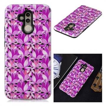 Lotus Flower Pattern 2 in 1 PC + TPU Glossy Embossed Back Cover for Huawei Mate 20 Lite